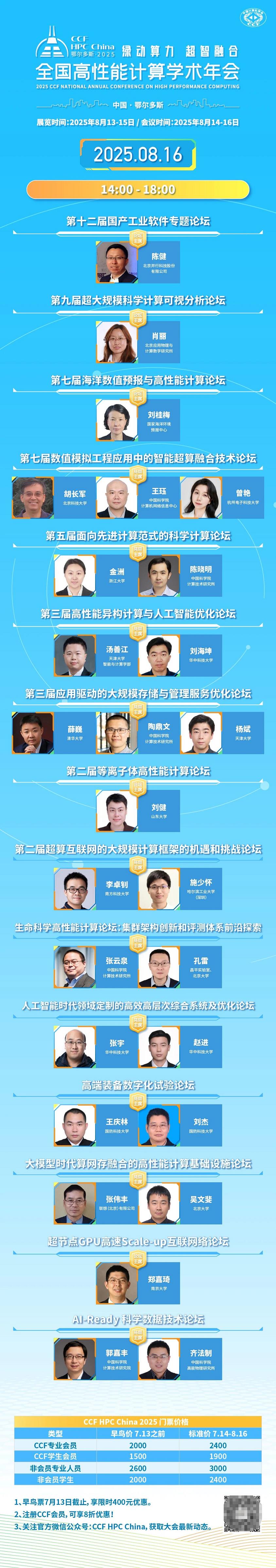 CCF HPC China 2025 主題論壇再升級(jí)，早鳥(niǎo)票限時(shí)開(kāi)售！