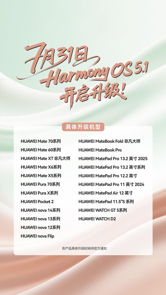 華為鴻蒙5.1震撼升級(jí)！超多機(jī)型同步更新，這些黑科技功能太實(shí)用